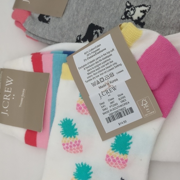 J.Crew Colorful Patterned Socks  4 Pairs Cotton Blend Trouser & Boot & Ankle Set - Picture 3 of 5